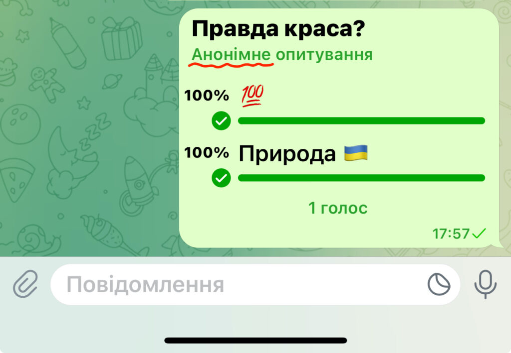 як в telegram створити опитування фото